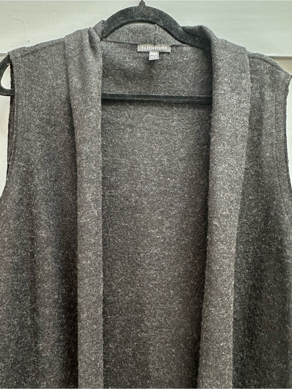 Eileen Fisher Merino Wool Sleeveless Long Duster Vest - Picture 9 of 10